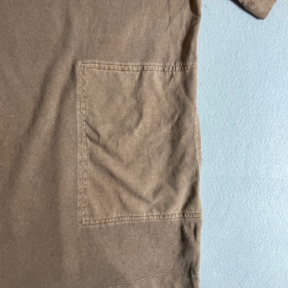 Double Zero Brown Faded Wash Short Sleeve Pocket T-Shirt Spicy Small - Picture 3 of 6